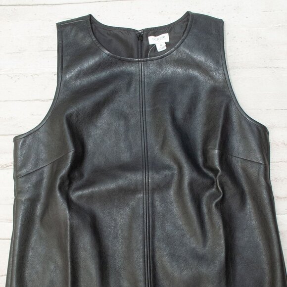NWT J. Crew Faux Leather Black Shift Dress size 8 - Picture 8 of 16